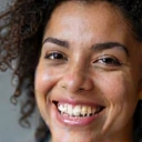 Happy diverse individual smiling