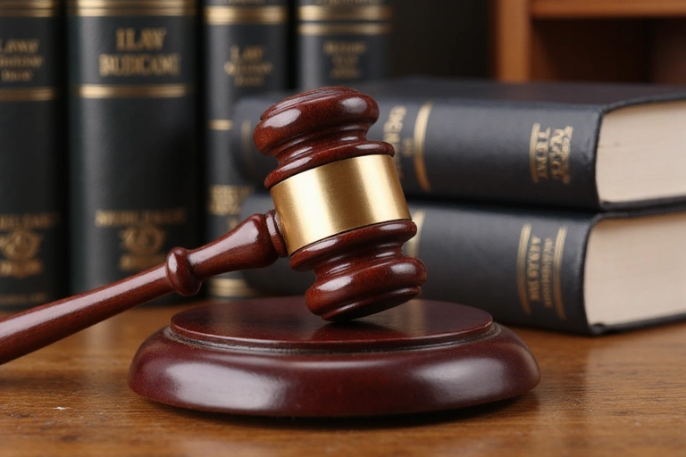 Gavel and stacked law books symbolizing legal disclaimers